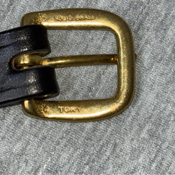 TORY 1.25” Laced Bridled Leather Belt Brass Buckle Size 26 - Picture 2 of 9